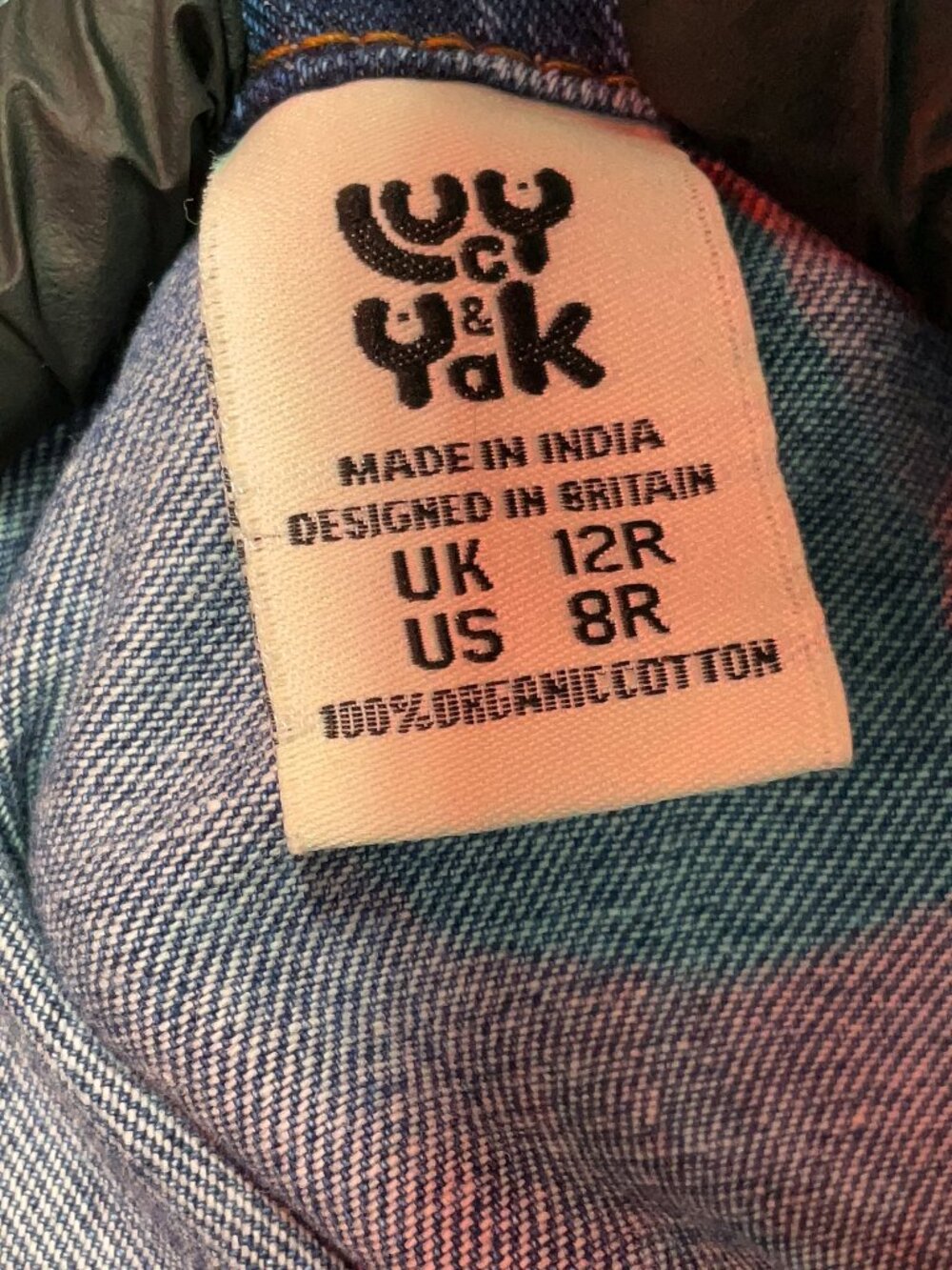 Lucy & Yak Denim Dungaree Dress Dark Wash Blue UK 12 / US 8 NWOT Organic Cotton - Picture 3 of 3